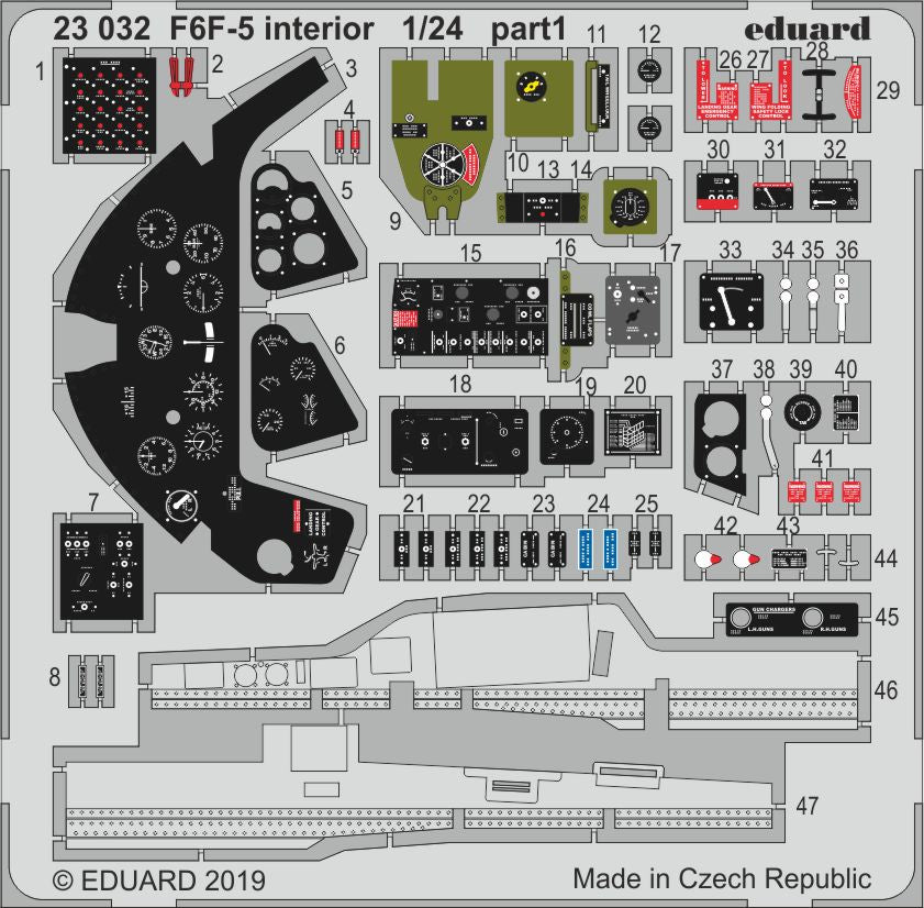 Grumman F6F-5 Hellcat interior (designed to be used with Airfix kits)