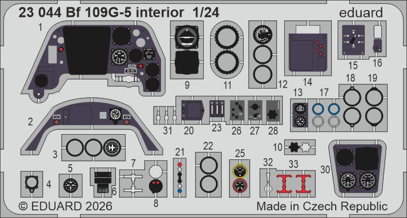 Messerschmitt Bf-109G-6 interior 1/24 (designed to be used with Airfix kits)