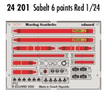 Sabelt 6 points Red seatbelts PRE-PAINTED IN COLOUR!