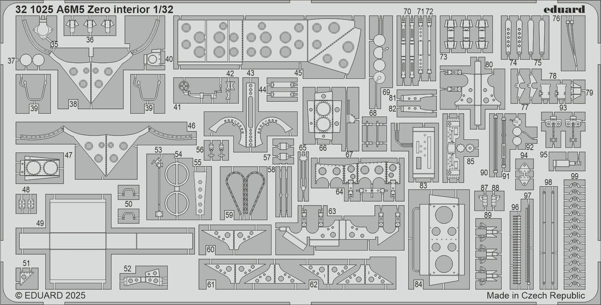 Mitsubishi A6M5 Zero interior 1/32 (designed to be used with Tamiya kits)