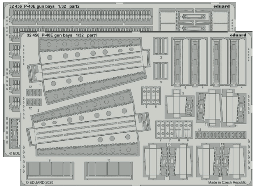 Curtiss P-40E Kittyhawk gun bays (designed to be used with Trumpeter kits)