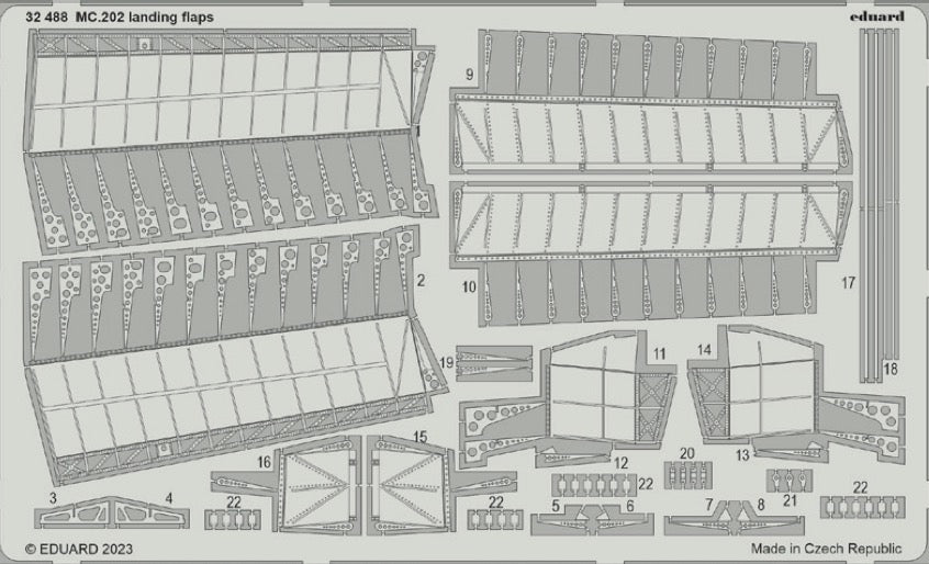 Macchi C.202 Folgore landing flaps (designed to be used with Italeri kits)