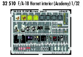 McDonnell-Douglas F/A-18C F/A-18D Hornet interior part 2 PRE-PAINTED IN COLOUR! (designed to be used with Academy kits)