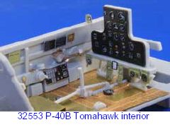 Curtiss P-40B Tomahawk interior PRE-PAINTED IN COLOUR! (designed to be used with Trumpeter kits)