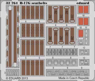 Boeing B-17G Flying Fortress seatbelts (designed to be used with Hong Kong Models kits)