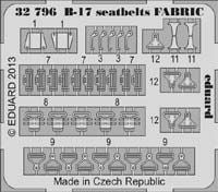 Boeing B-17G Flying Fortress seatbelts FABRIC (designed to be used with Hong Kong Models kits)