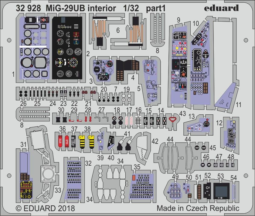 Mikoyan MiG-29UB 'Fulcrum' interior (designed to be used with Trumpeter kits)(Eduard sold out August 2023 part 1)