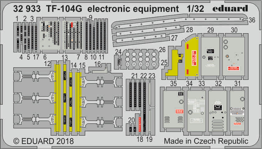 Lockheed TF-104G Starfighter electronic equipment (designed to be used with Italeri kits) (Eduard sold out August 24)