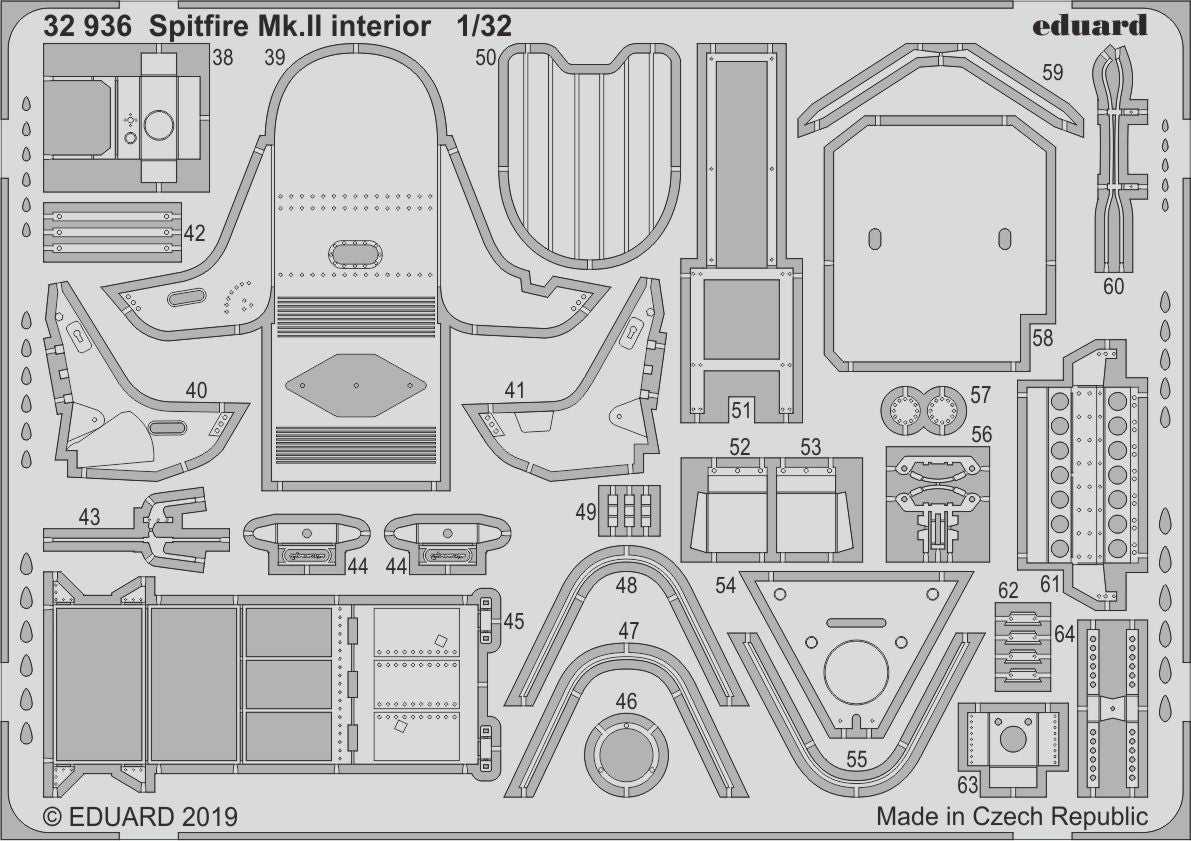 Supermarine Spitfire Mk.IIa interior (designed to be used with Revell kits)