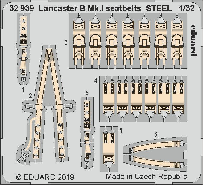Avro Lancaster B Mk.I seatbelts STEEL (designed to be used with Hong Kong Models kits)
