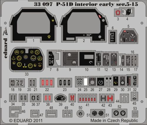 North-American P-51D Mustang Interior early ser.5-15 (self adhesive) (designed to be used with Tamiya kits) {Now out of production. Only available whilst Eduard have stock}