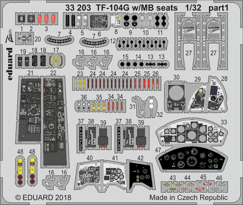 Lockheed TF-104G Starfighter with MB seats (designed to be used with Italeri kits) (Eduard sold out December 2023 part 1)