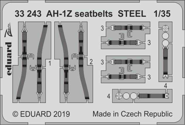 Bell AH-1Z Shark Mouth seatbelts STEEL (designed to be used with Academy kits)