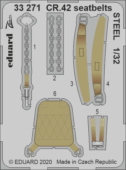 Fiat CR.42 seatbelts STEEL (designed to be used with ICM UA UK kits)
