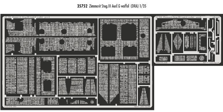 Zimmerit Sturmgeschutz/StuG.III Ausf.G (waffle pattern) (designed to be used with Dragon kits)