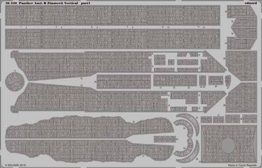 Pz.Kpfw.V Ausf.D Panther Vertical Zimmerit (designed to be used with Tamiya kits)