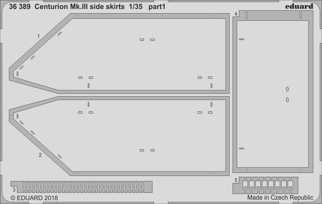 Centurion Mk.III side skirts (designed to be used with Tamiya kits)