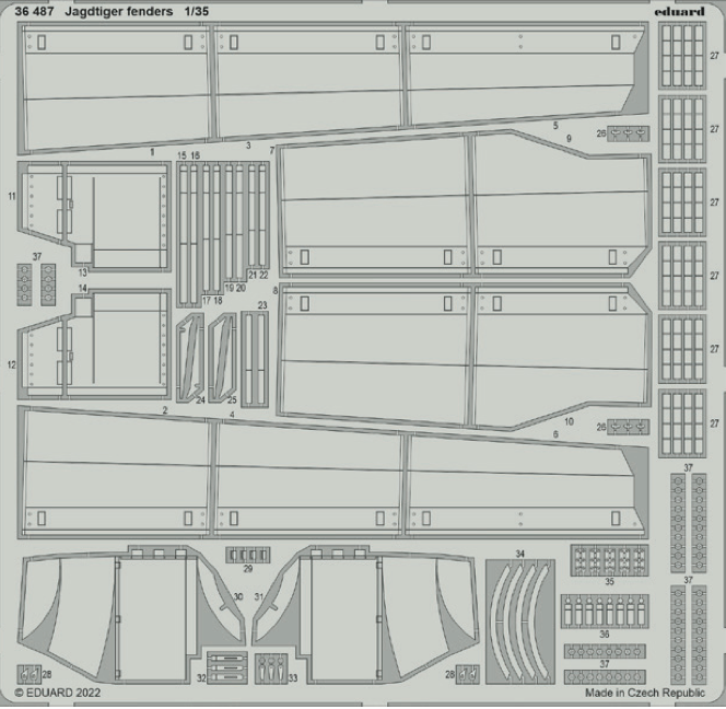 German Sd.Kfz.186 Jagdtiger (Porsche Production) fenders (designed to be used with Hobby Boss kits)