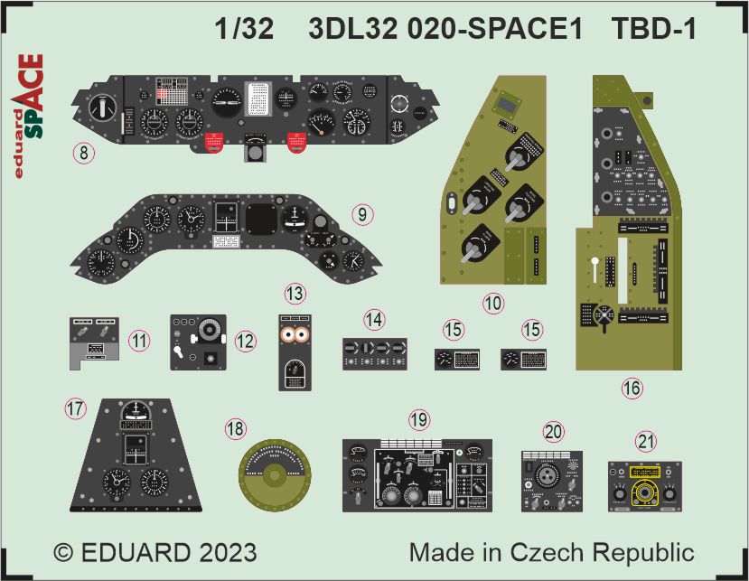 Douglas TBD-1 Devastator SPACE set - 3D waterslide decals and STEEL PE parts. (designed to be used with Trumpeter kits)