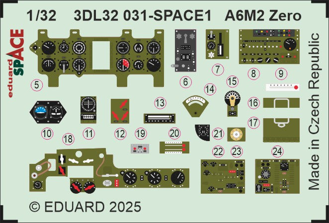Mitsubishi A6M2 Zero SPACE set - 3D waterslide decals and STEEL PE parts. 1/32 (designed to be used with Tamiya kits)