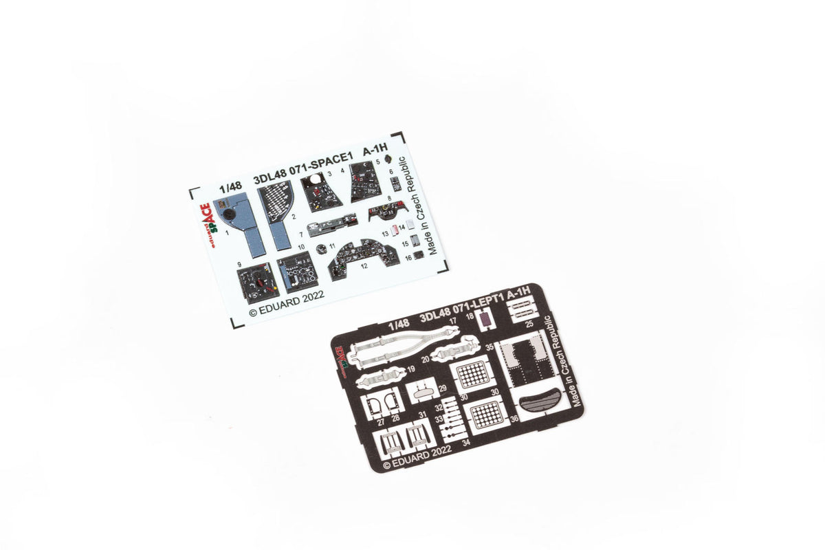 Douglas A-1H Skyraider SPACE set - 3D waterslide decals and etched parts (designed to be used with Tamiya kits)