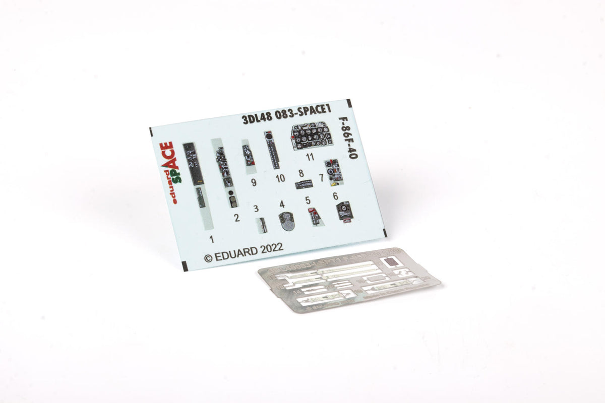 North-American F-86F-40 Sabre SPACE set - 3D waterslide decals and etched parts (designed to be used with Airfix kits)