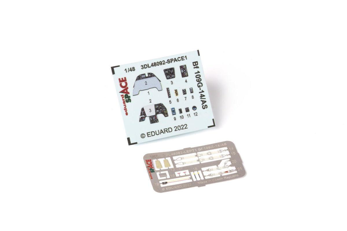 Messerschmitt Bf-109G-14/AS SPACE set - 3D waterslide decals and etched parts (designed to be used with Eduard kits)