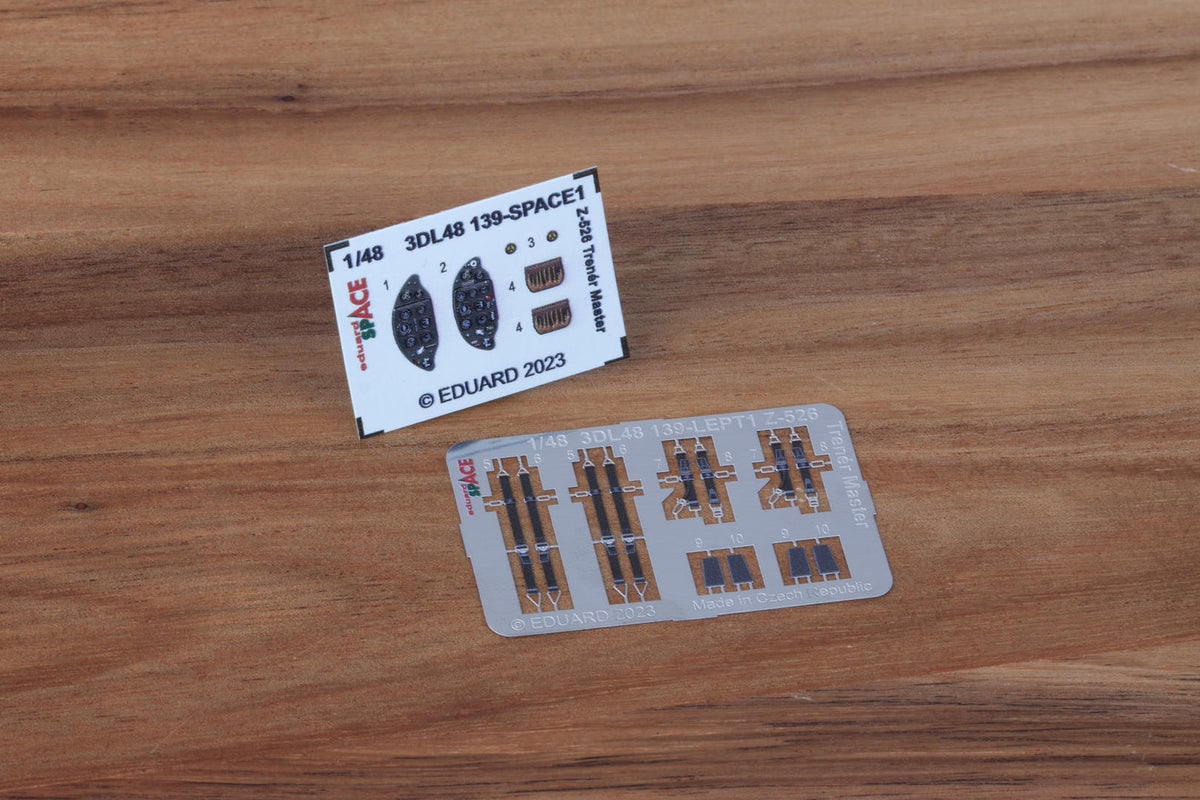Zlin Z-526 Trenér Master SPACE - 3D-printed waterslide instrument decals and etched seat-belts (designed to be used with Eduard kits)