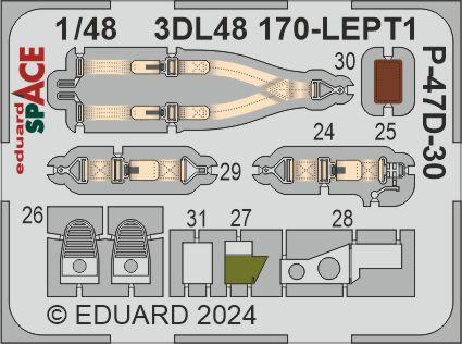 Republic P-47D-30 Thunderbolt - 3D-printed waterslide instrument decals and etched seat-belts (designed to be used with MiniArt kits)