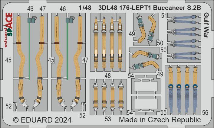Blackburn Buccaneer S.2B Gulf War - 3D-printed waterslide instrument decals and etched seat-belts (designed to be used with Airfix kits)