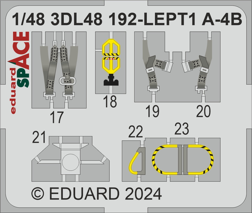 Douglas A-4B Skyhawk - 3D-printed waterslide instrument decals and etched seat-belts (designed to be used with Hasegawa and Hobby 2000 kits)