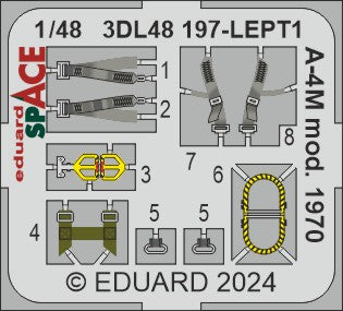 Douglas A-4M Skyhawk mod. 1970 - 3D-printed waterslide instrument decals and etched seat-belts (designed to be used with Magic Factory kits)