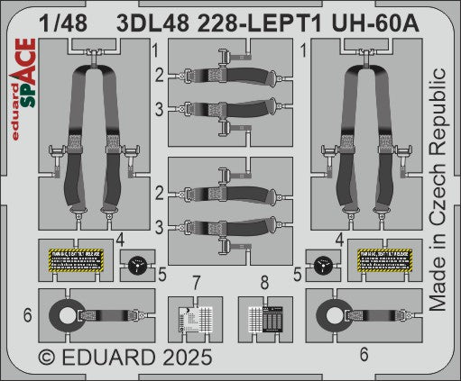 Sikorsky UH-60A SPACE set - 3D waterslide decals and STEEL PE parts. 1/48 (designed to be used with ICM UA UK kits)