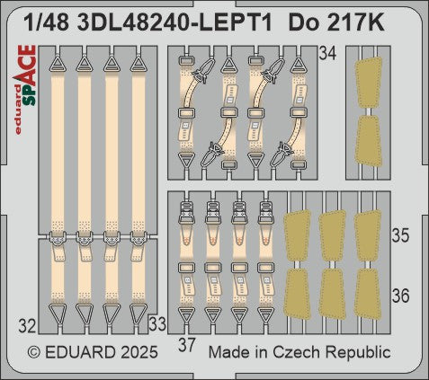 Dornier Do-217K-1 SPACE set - 3D waterslide decals and STEEL PE parts. 1/48 (designed to be used with ICM UA UK kits)