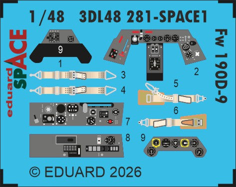 Focke-Wulf Fw-190D-9 SPACE 3D-Printed Decal instruments 1/48 (designed to be used with MiniArt kits) (designed to be used with MiniArt kits) June 2026 Release expected late May!!!