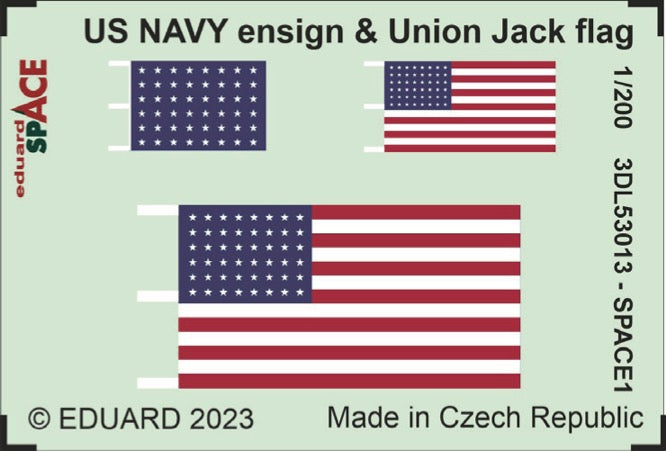 US Navy ensign & union jack flag SPACE 1/200 (Eduard sold out February 2026)