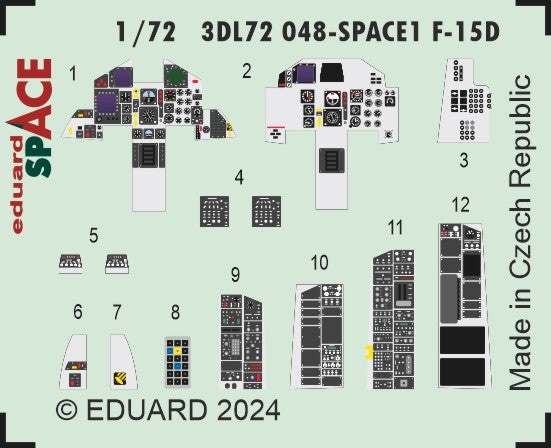 McDonnell F-15D Eagle - 3D-printed waterslide instrument decals and etched seat-belts (designed to be used with Fine Molds kits)