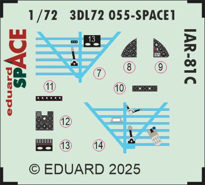 I.A.R. IAR.81C SPACE seatbelts and instruments (designed to be used with IBG Models kits)