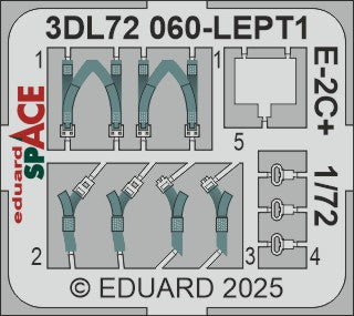 Grumman E-2C+ Hawkeye SPACE set - 3D waterslide decals and STEEL PE parts. 1/72 (designed to be used with Heller kits)