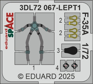 Lockheed-Martin F-35A Lightning II SPACE set - 3D waterslide decals and STEEL PE parts. 1/72 (designed to be used with Eduard kits)