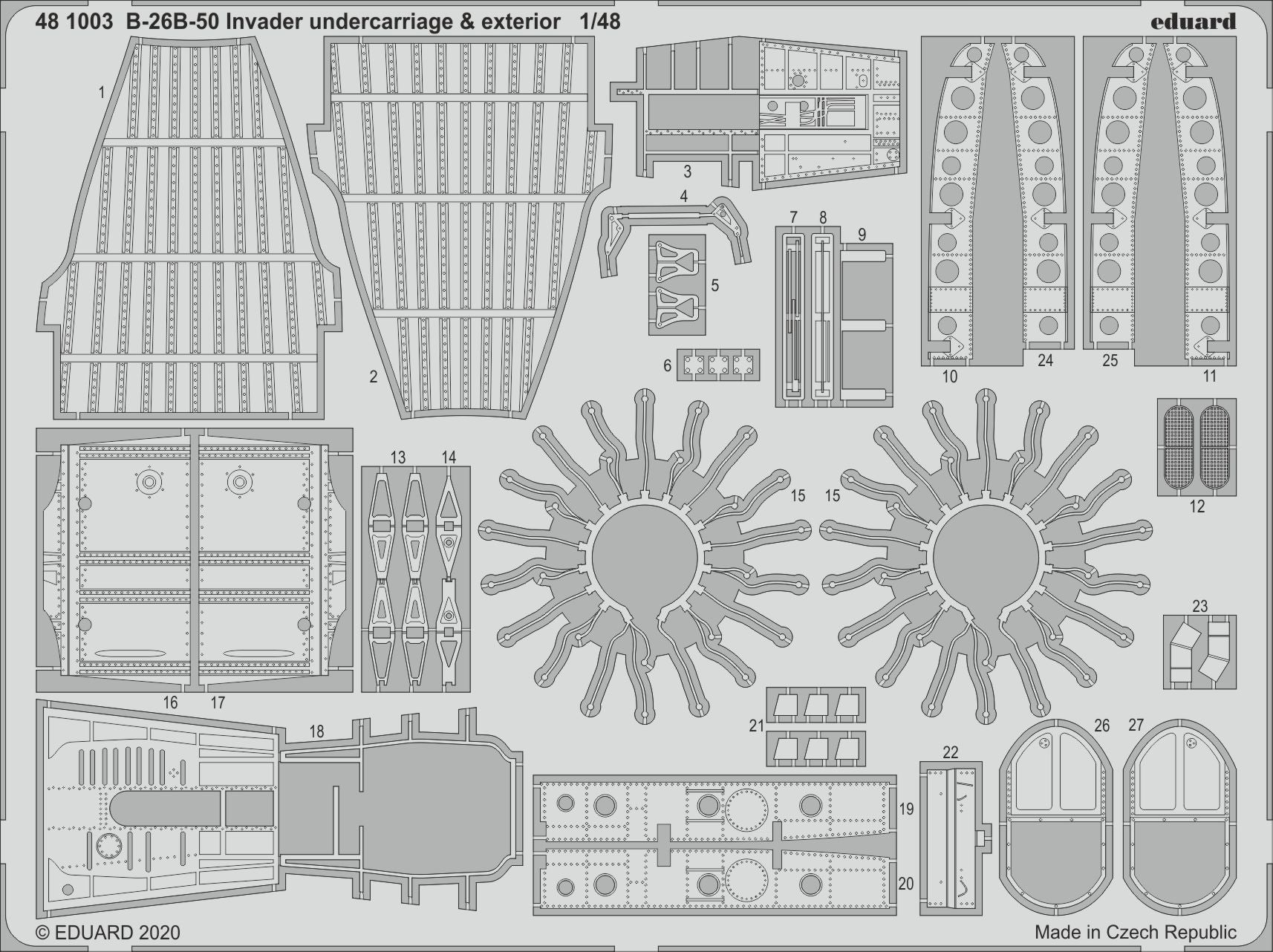 Douglas B-26B-50 Invader undercarriage & exterior (designed to be used with ICM UA UK kits)
