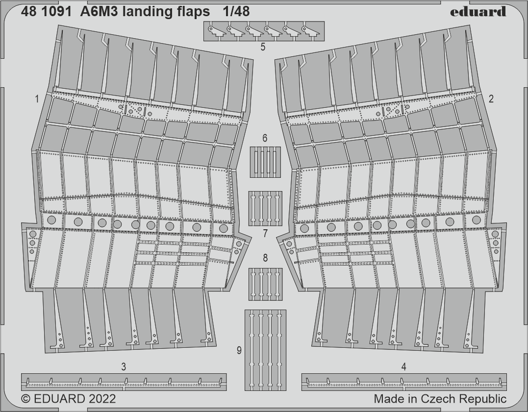 Mitsubishi A6M3 Zero landing flaps (designed to be used with Eduard kits)