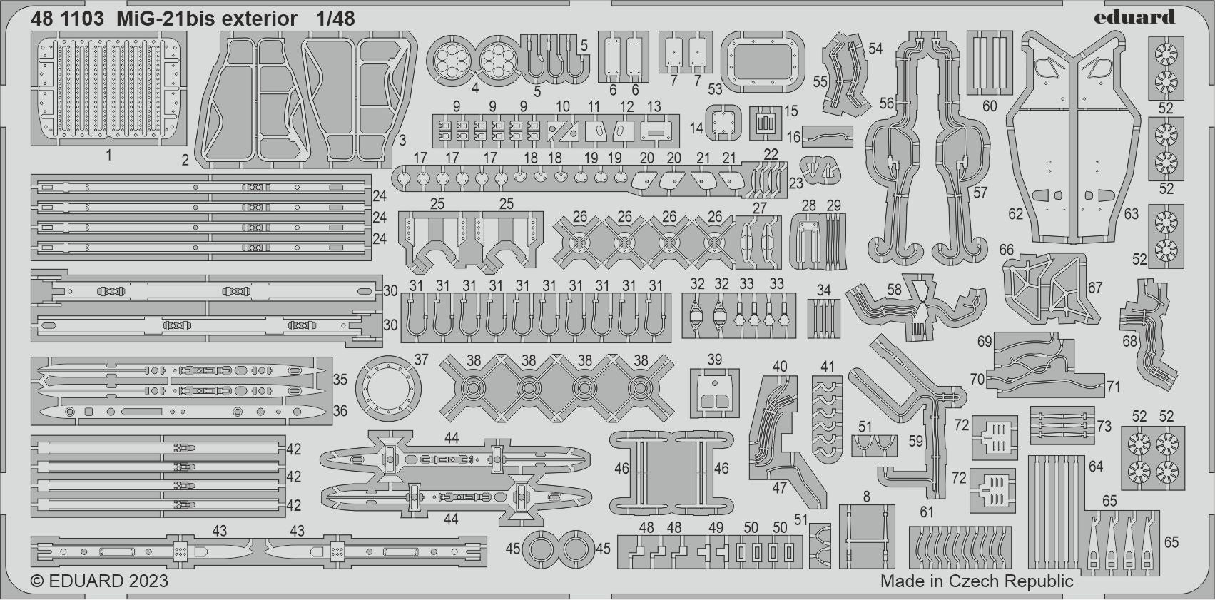 Mikoyan MiG-21bis exterior (designed to be used with Eduard kits)