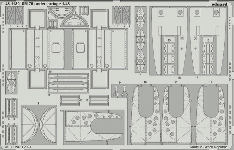 Savoia-Marchetti SM.79 undercarriage 1/48 (designed to be used with Eduard kits)