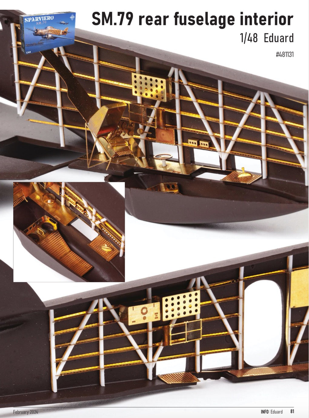 Savoia-Marchetti SM.79 rear fuselage interior 1/48 (designed to be used with Eduard kits)
