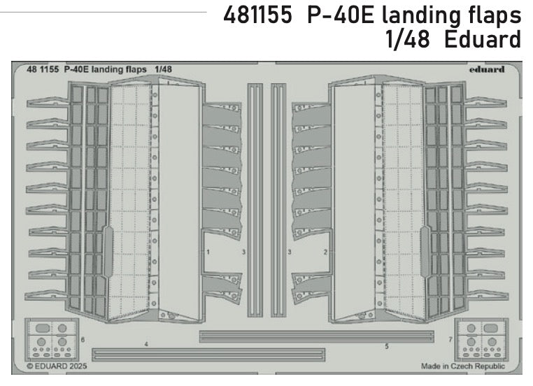 Curtiss P-40E Warhawk landing flaps 1/48 (designed to be used with Eduard kits)