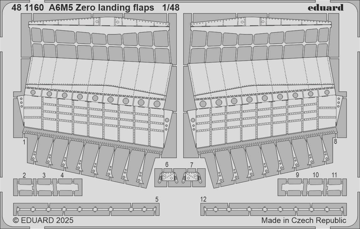 Mitsubishi A6M5 Zero landing flaps 1/48 (designed to be used with Fine Molds kits)