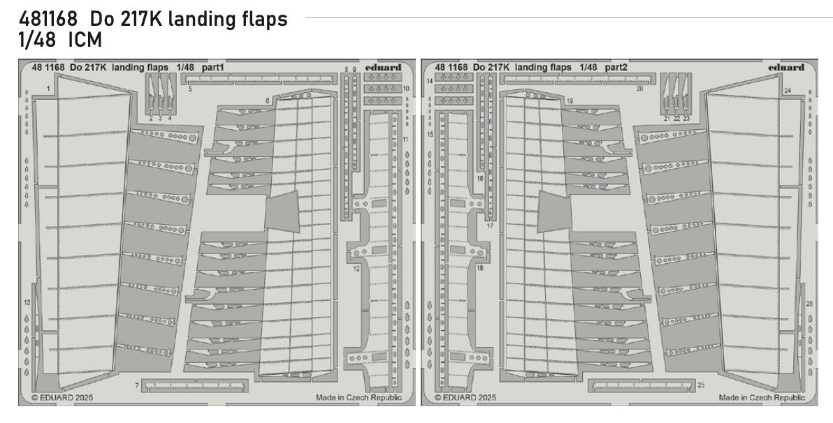 Dornier Do-217K-1 landing flaps 1/48 (designed to be used with ICM UA UK kits)