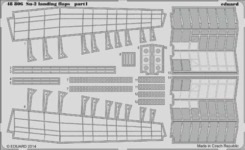 Sukhoi Su-2 Soviet Light Bomber landing flaps (designed to be used with Zvezda kits)(Eduard sold out August 2022)