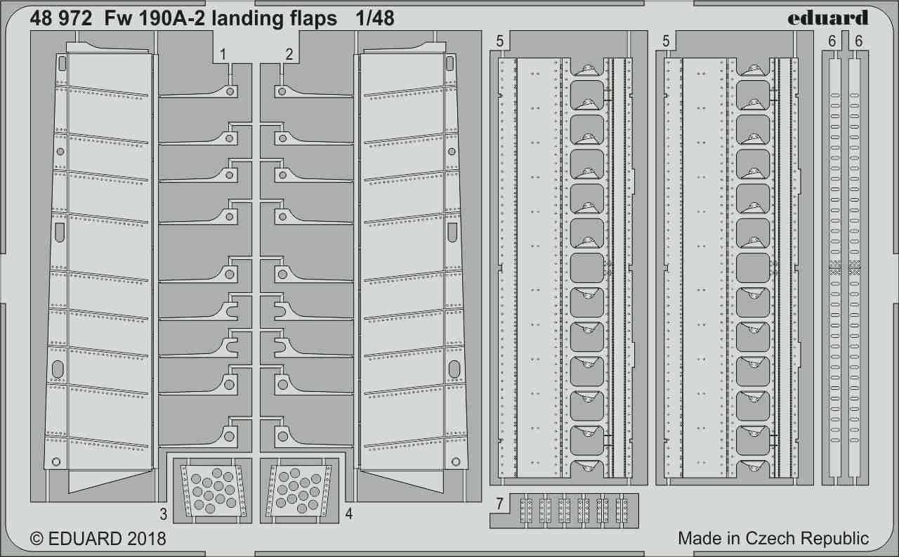 Focke-Wulf Fw-190A-2 landing flaps (designed to be used with Eduard kits) (Eduard sold out December 2022)